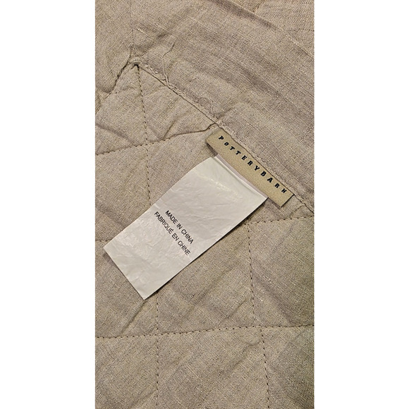 Pottery Barn Belgian Flax Linen Quilt King Flax Ivory Coastal Farmhouse Cottage - Picture 6 of 8